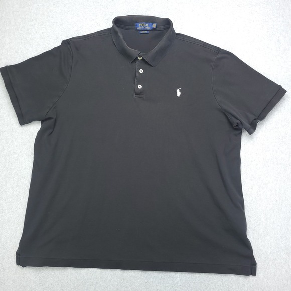 Polo Ralph Lauren Mens Classic Fit Black Short Sleeve Polo Shirt XL Short - Picture 2 of 11